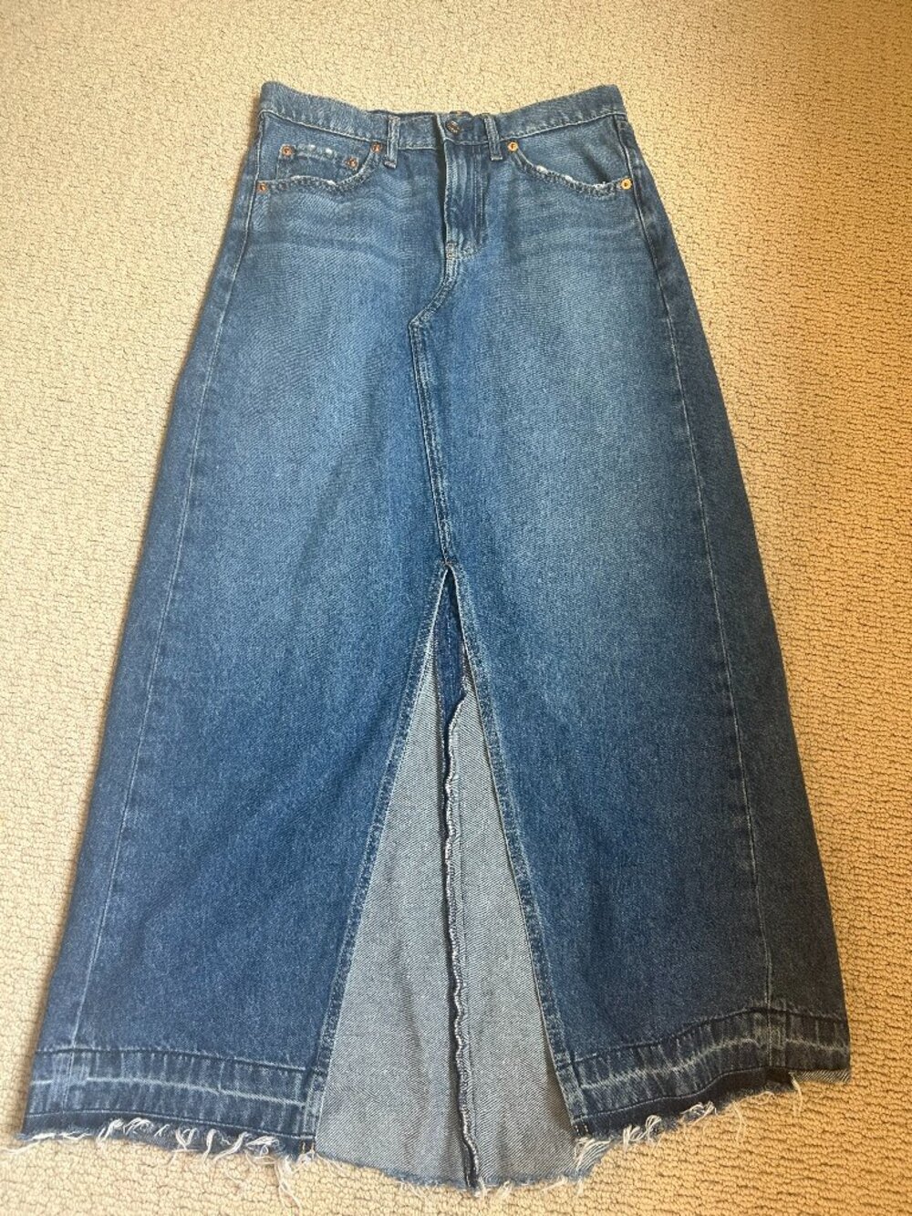 GAP Denim Maxi Skirt in Blue